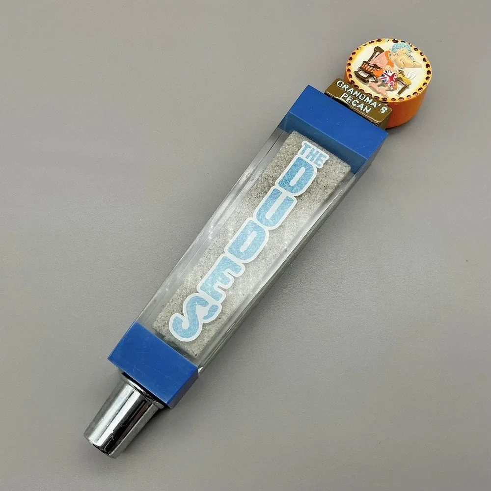 The Dudes Grandma's Pecan Beer Tap Handle Blue Sand Acrylic Draft Bar Decor